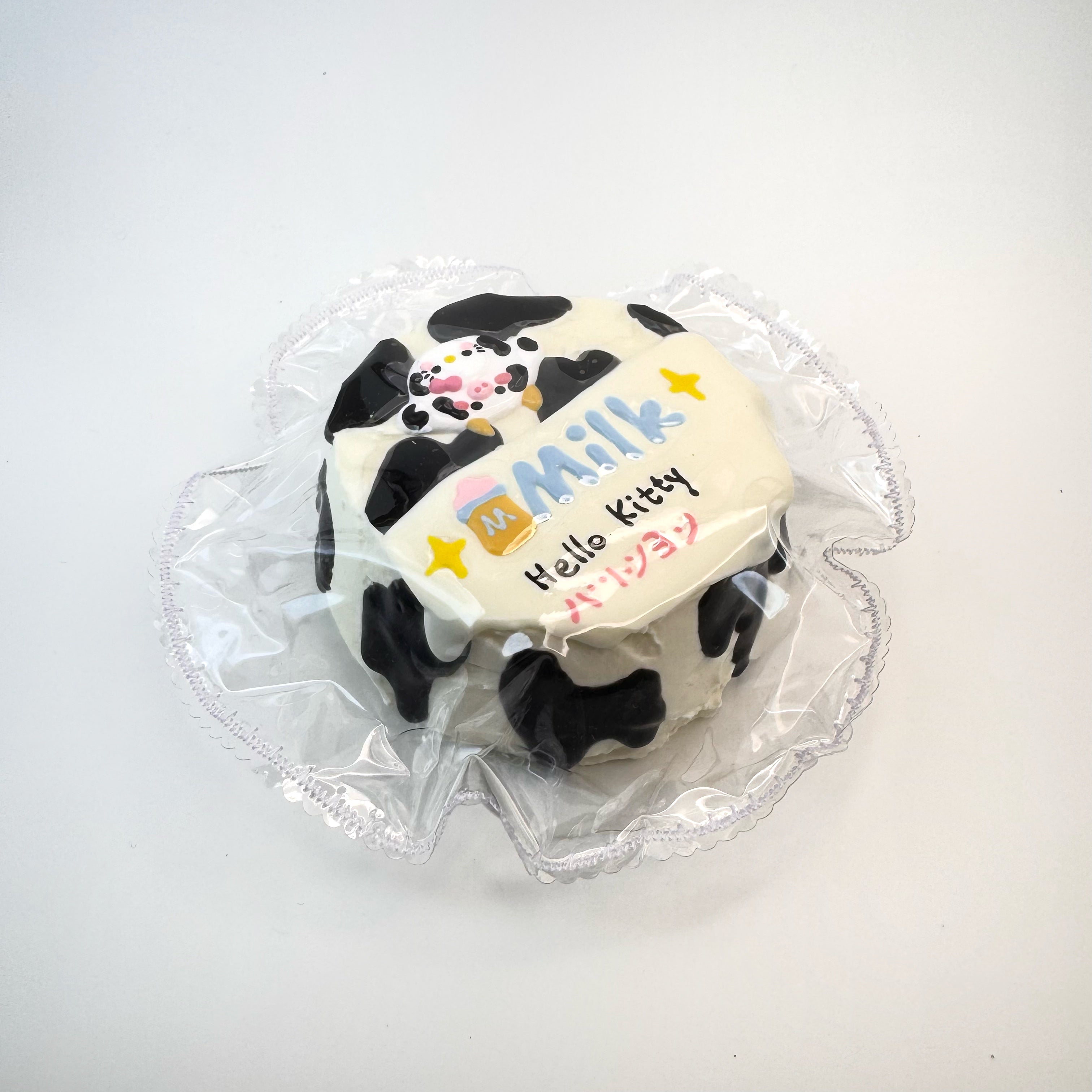 Hand-Painted Cow Kitty Frosted Cake Squishy