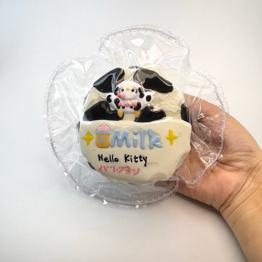 Hand-Painted Cow Kitty Frosted Cake Squishy