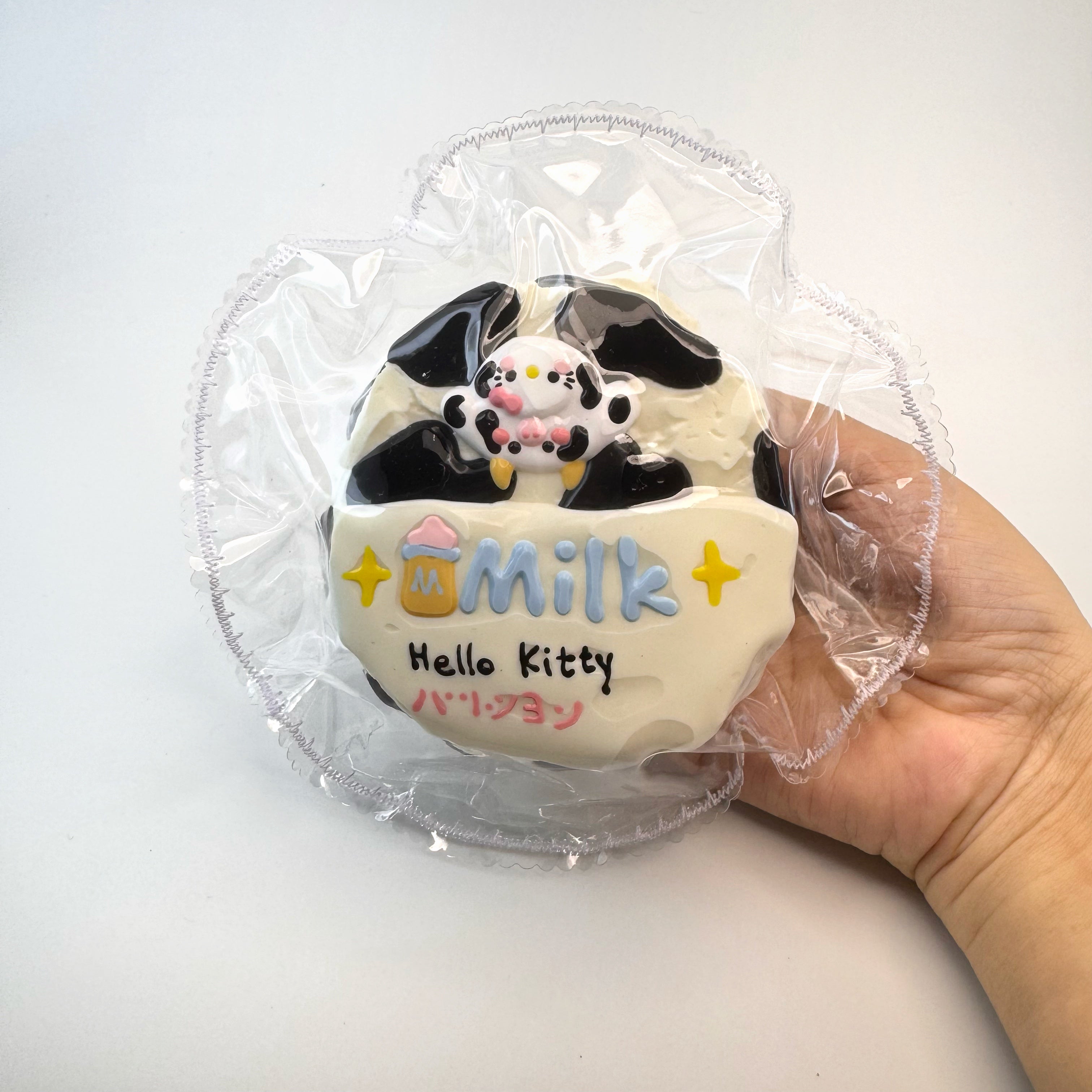 Hand-Painted Cow Kitty Frosted Cake Squishy