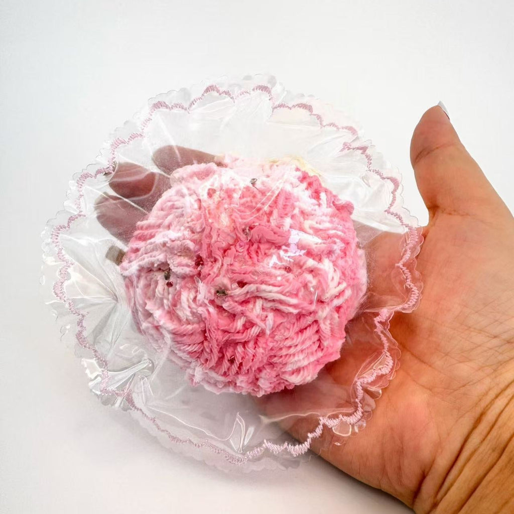 Rose Cheesecake Yarn Puff Squishy